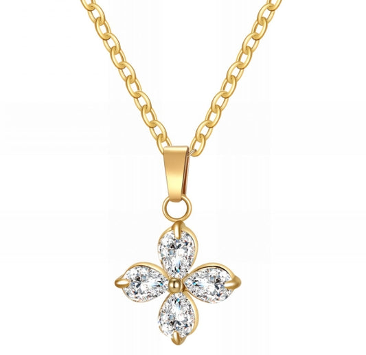 Gold zirconia necklace